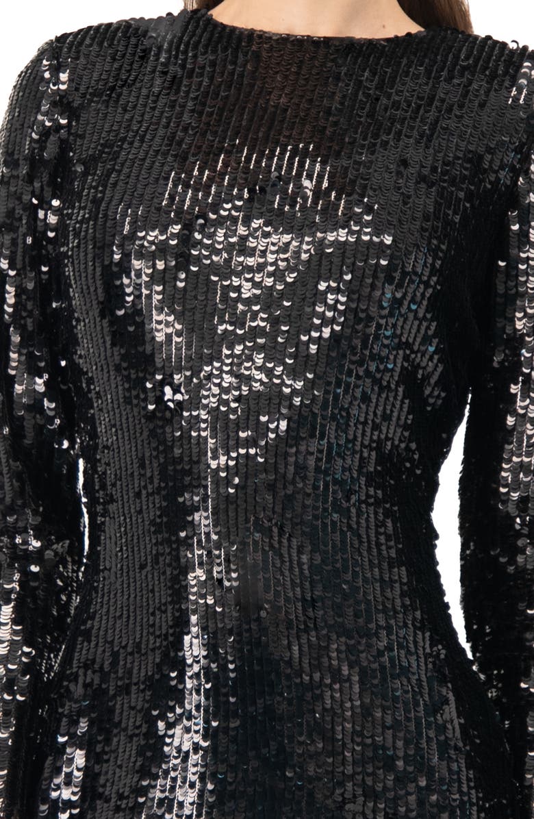 IVONNE Short Sequin Dress, Alternate, color, Black