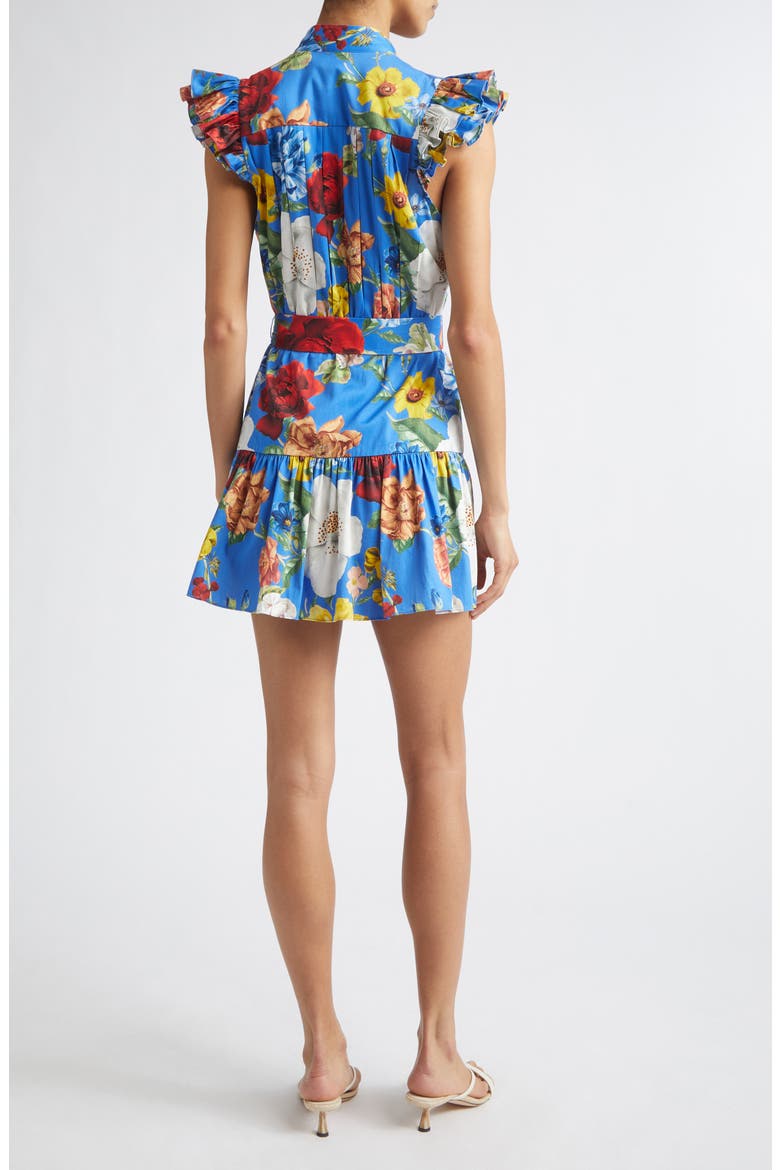 Cora Flora Stretch Cotton Minidress, Alternate, color, ENDLESS BLOSSOM BLUE IRIS