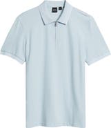 BOSS Paras Quarter Zip Cotton Polo