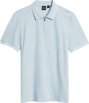 BOSS Paras Quarter Zip Cotton Polo