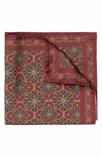 Eton Medallion Print Silk Pocket Square