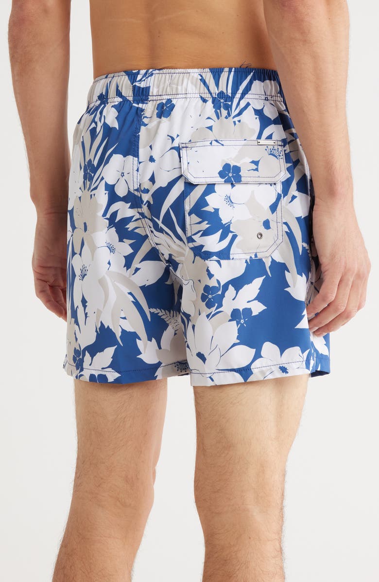 Vintage Summer Poolside Stretch Volley Swim Trunks, Alternate, color, Navy