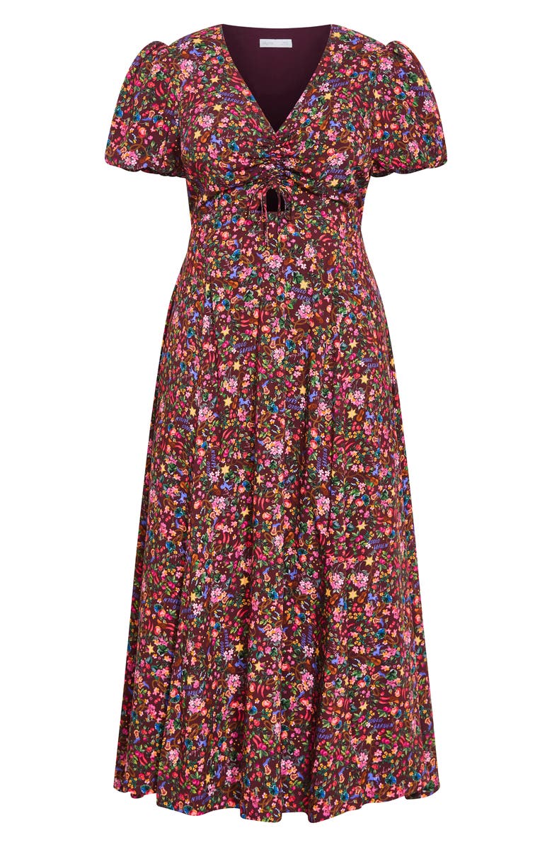 City Chic Aliya Floral Print Maxi Dress, Alternate, color, 