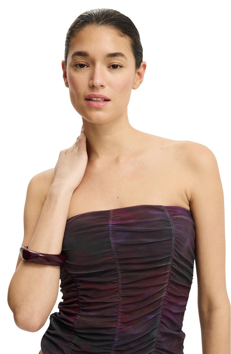 Cotton On Women's Cara Corset Bandeau, Alternate, color, Mira Berry Blurred