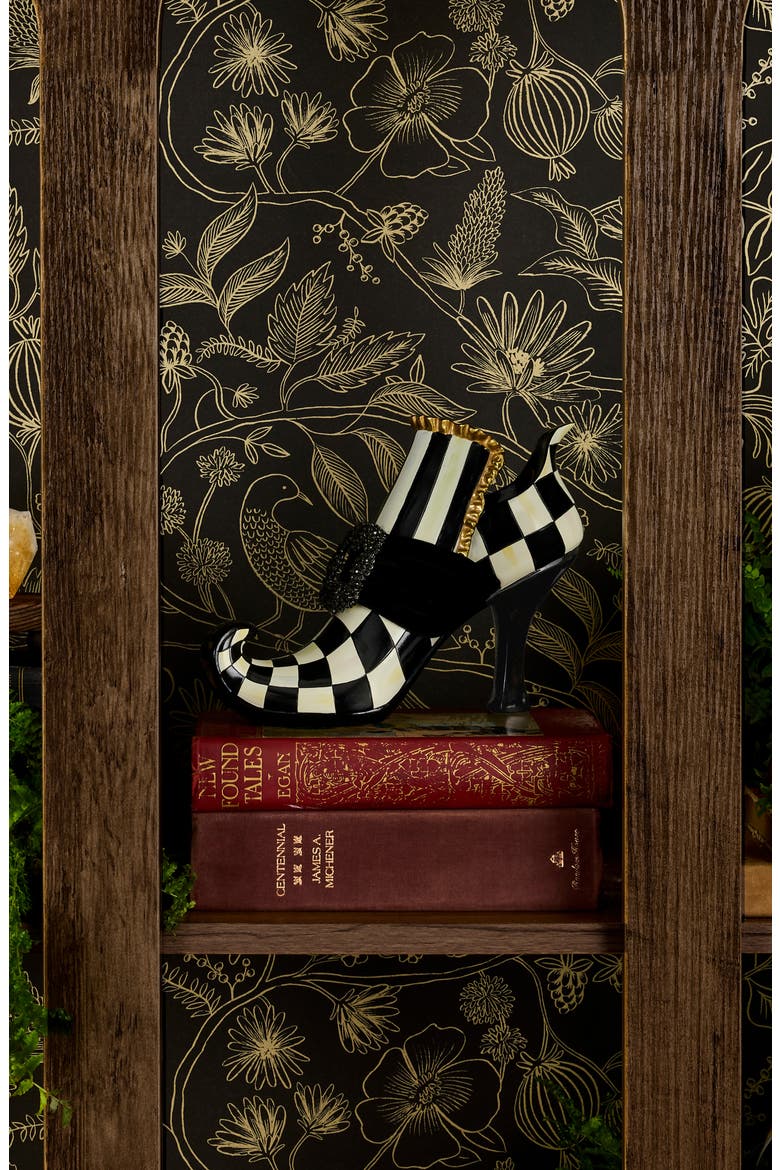 Courtly Check Witch Shoe Decorative Object, Alternate, color, BLACK