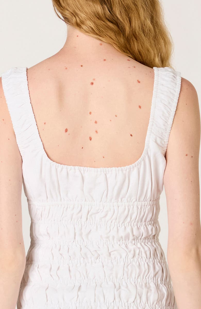 Nia Lirio Smock Bodice Linen Blend Minidress, Alternate, color, White