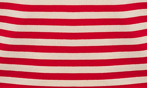 Isaac Mizrahi New York Stripe Long Sleeve Cotton Top In Red Stripe