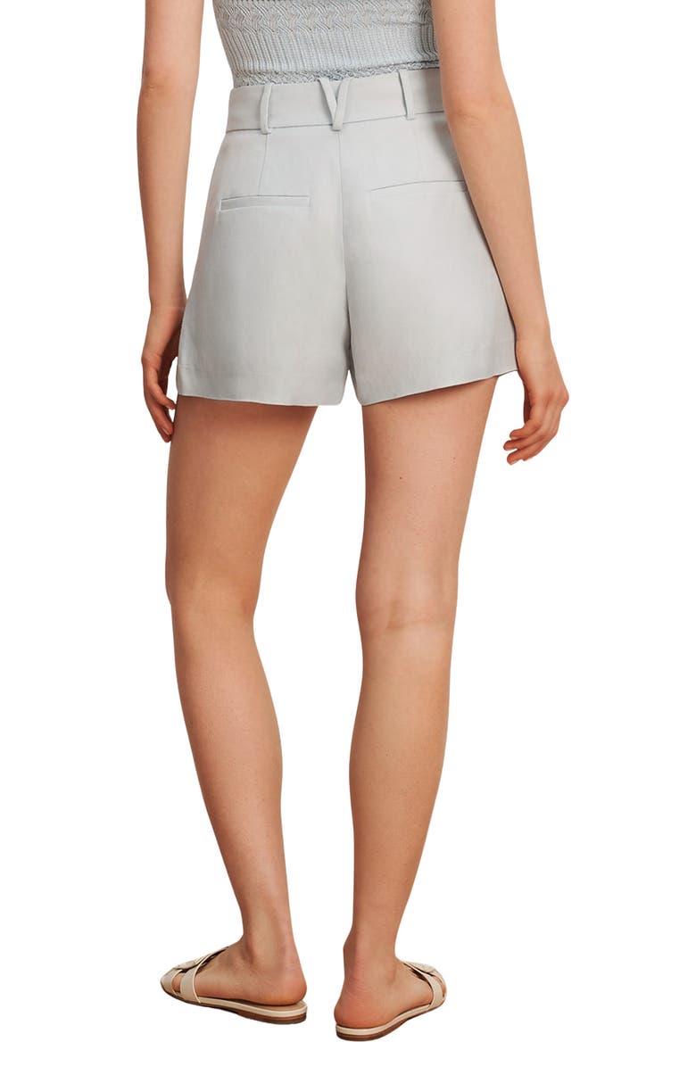 Veronica Beard Craig High Waist Cotton Blend Twill Shorts, Alternate, color, River Mist