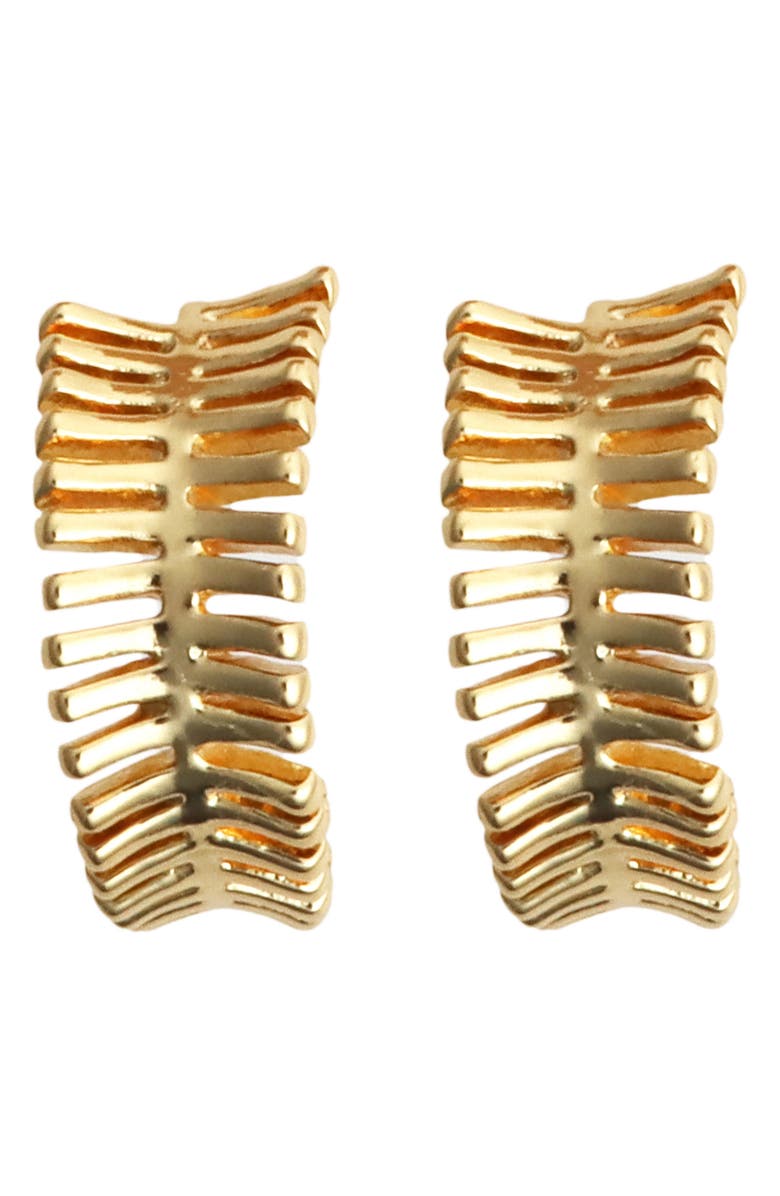 Panacea Textured Bar Hoop Earrings, Main, color, Gold