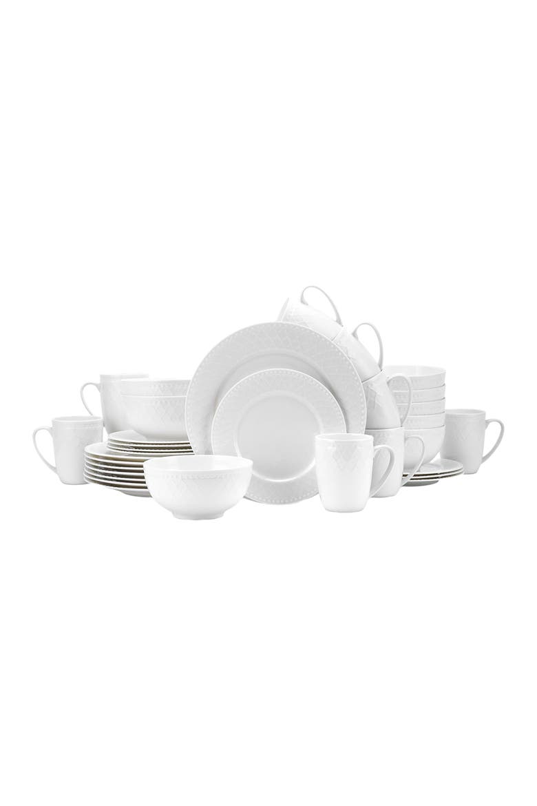 Alexandria Bone China 16-Piece Dinnerware Set, Alternate, color, White