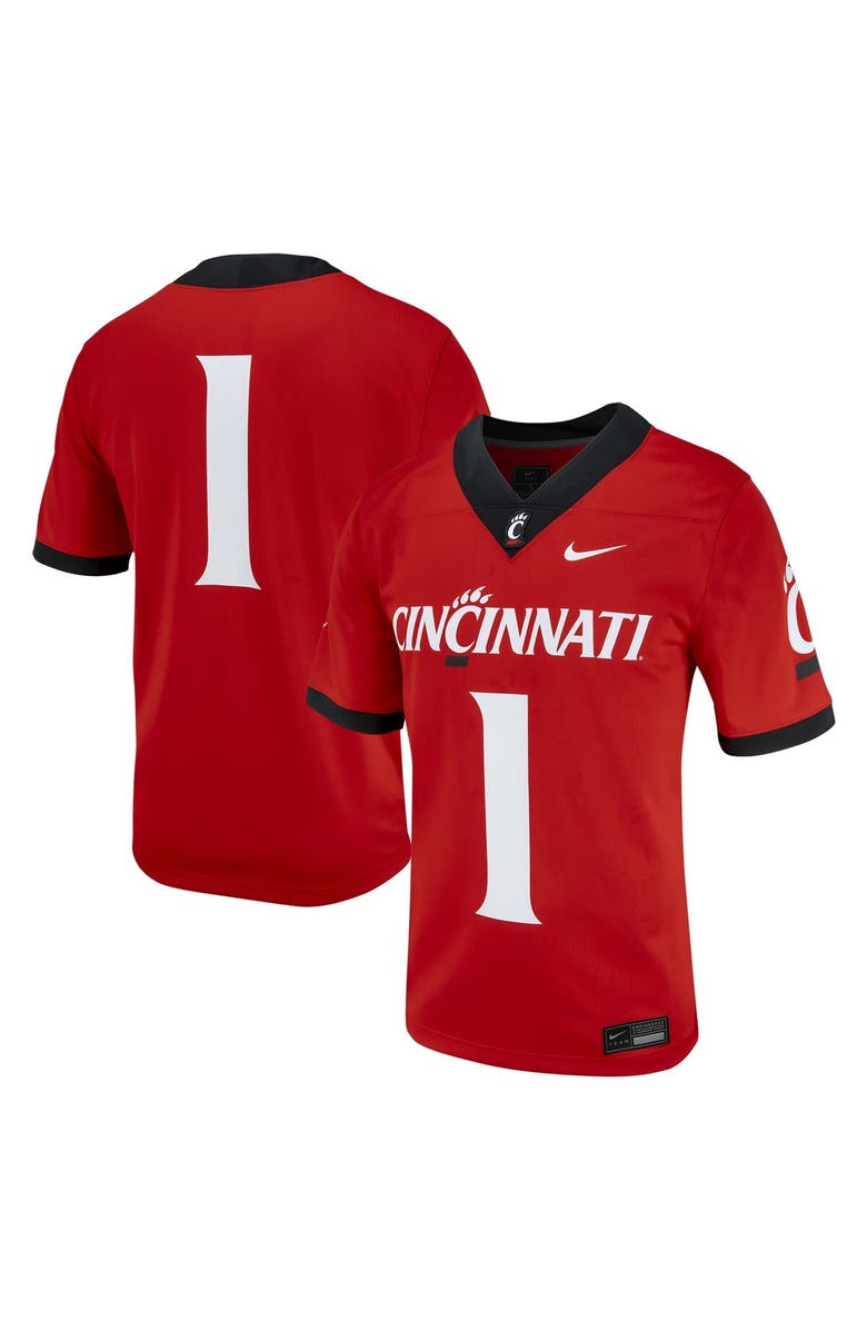 Nike Men's Nike #1 Red Cincinnati Bearcats Untouchable Football Jersey, Main, color, 