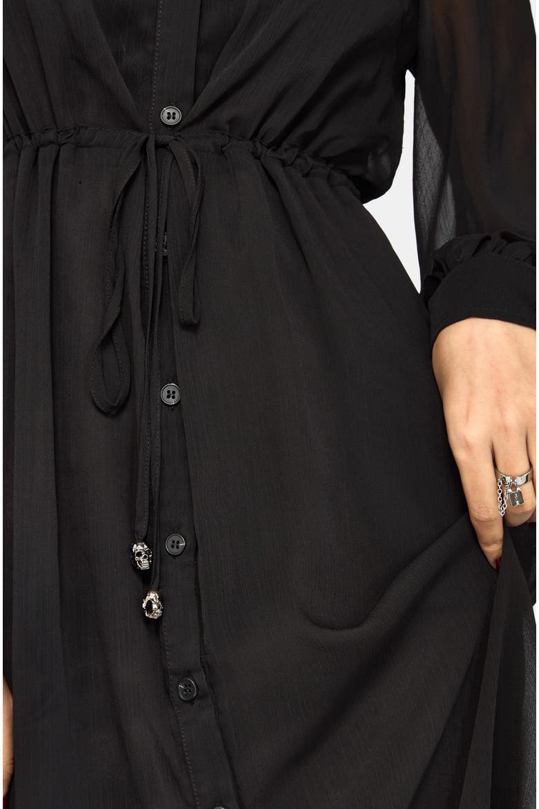 Eimhir Chiffon High-low Midi Shirt Dress, Alternate, color, Black