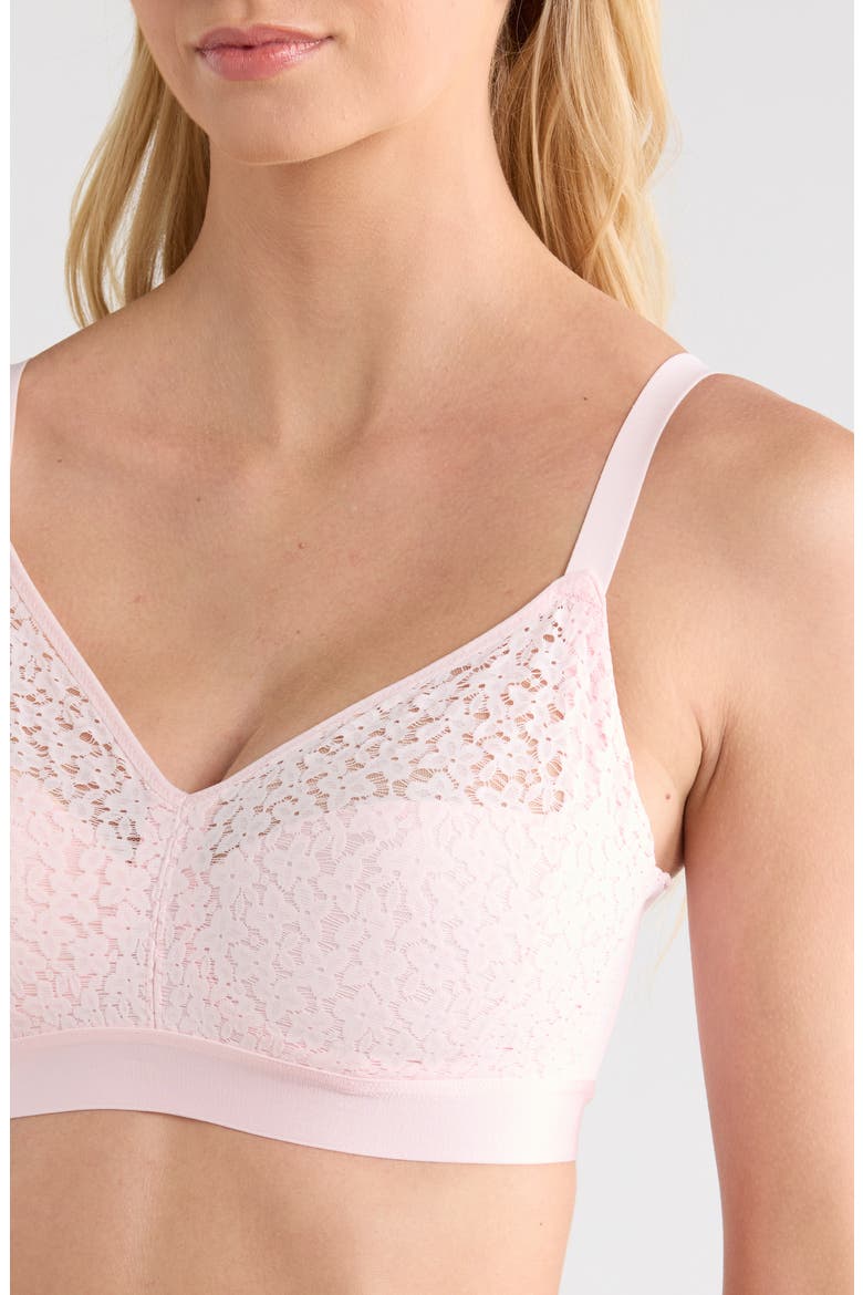 Norah Supportive Wireless Bra, Alternate, color, WATERLILY PINK