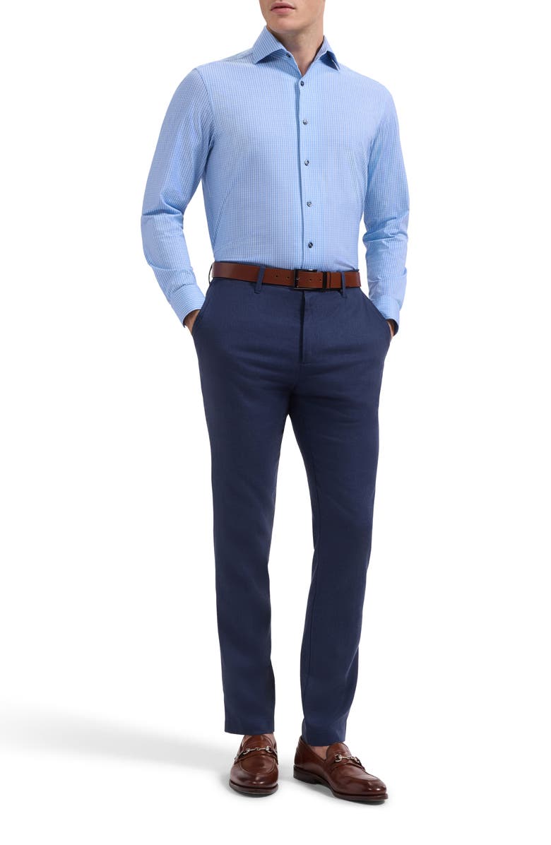 Bugatchi Devon OoohCotton<sup>®</sup> Plaid Button-Up Shirt, Alternate, color, Air Blue