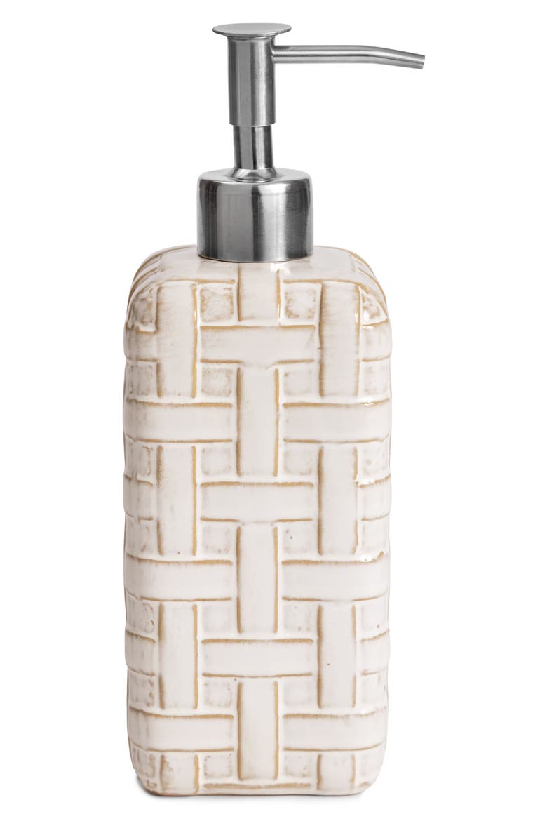 Cane Ceramic Lotion Dispenser, Main, color, NATURAL