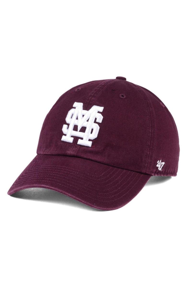 '47 Men's '47 Maroon Mississippi State Bulldogs Vintage Clean Up Adjustable Hat, Main, color,