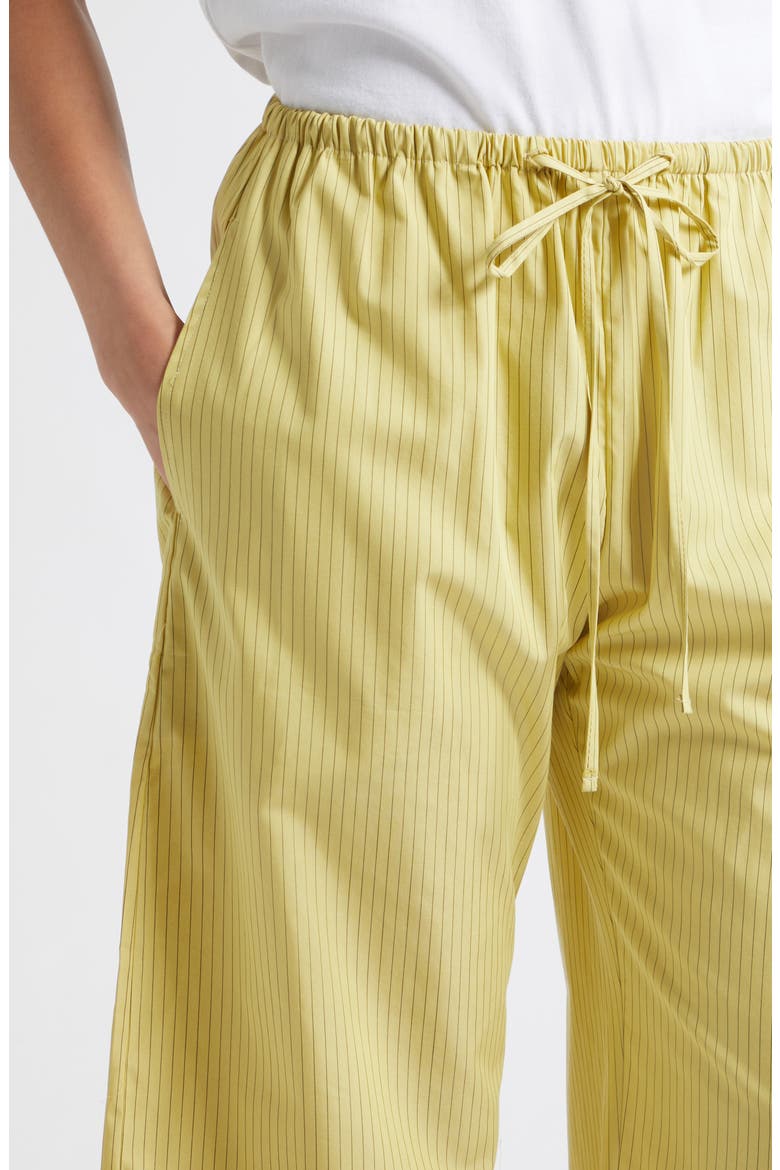 Yoshi Stripe Cotton Blend Drawstring Pants, Alternate, color, LEMON/ CHOCOLATE STRIPE