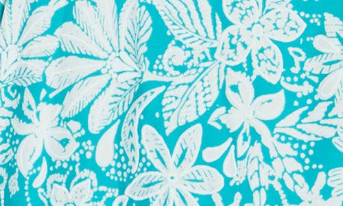 Ruby Rd. Plus Size Ibiza Ombre Floral Puff Print Top In Blue