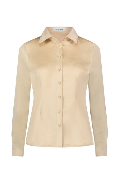 The Noli Shop Paulina Silk Blouse In Neutral