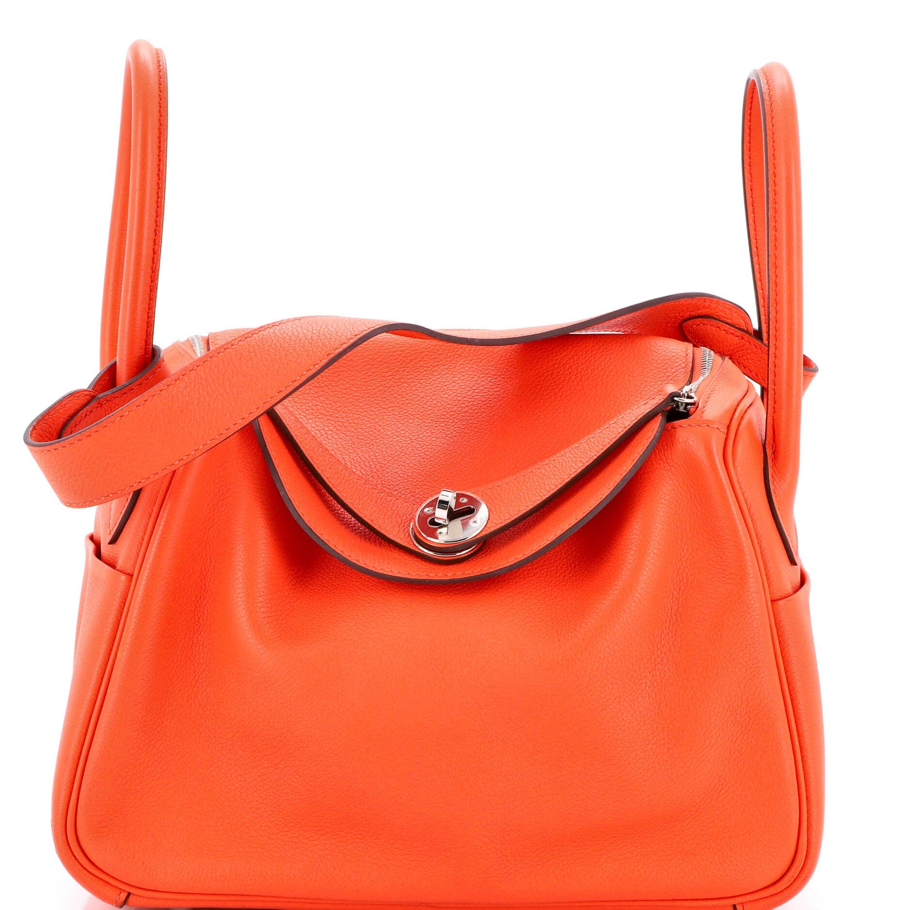 Pre-Owned Hermes Lindy Bag Evercolor 26, Main, color, Orange Poppy