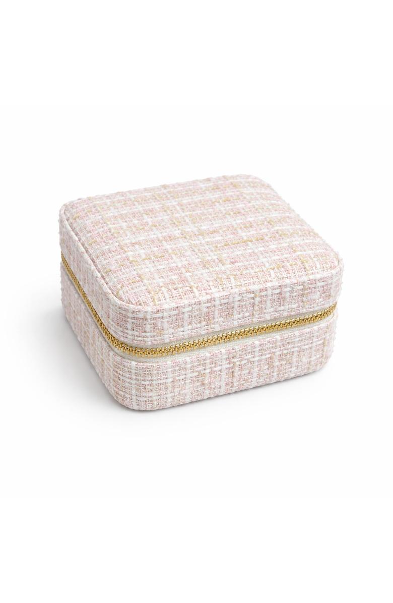 Donatello Gian Jewelry Case with Ring Rolls & Necklace Hooks, Main, color, Pink