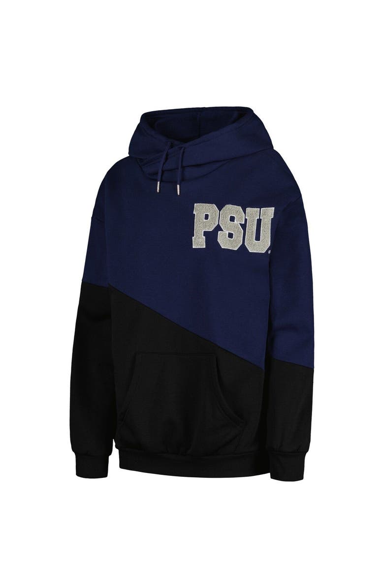 GAMEDAY COUTURE Women's Gameday Couture Navy/Black Penn State Nittany Lions Matchmaker Diagonal Cowl Pullover Hoodie, Alternate, color, Navy