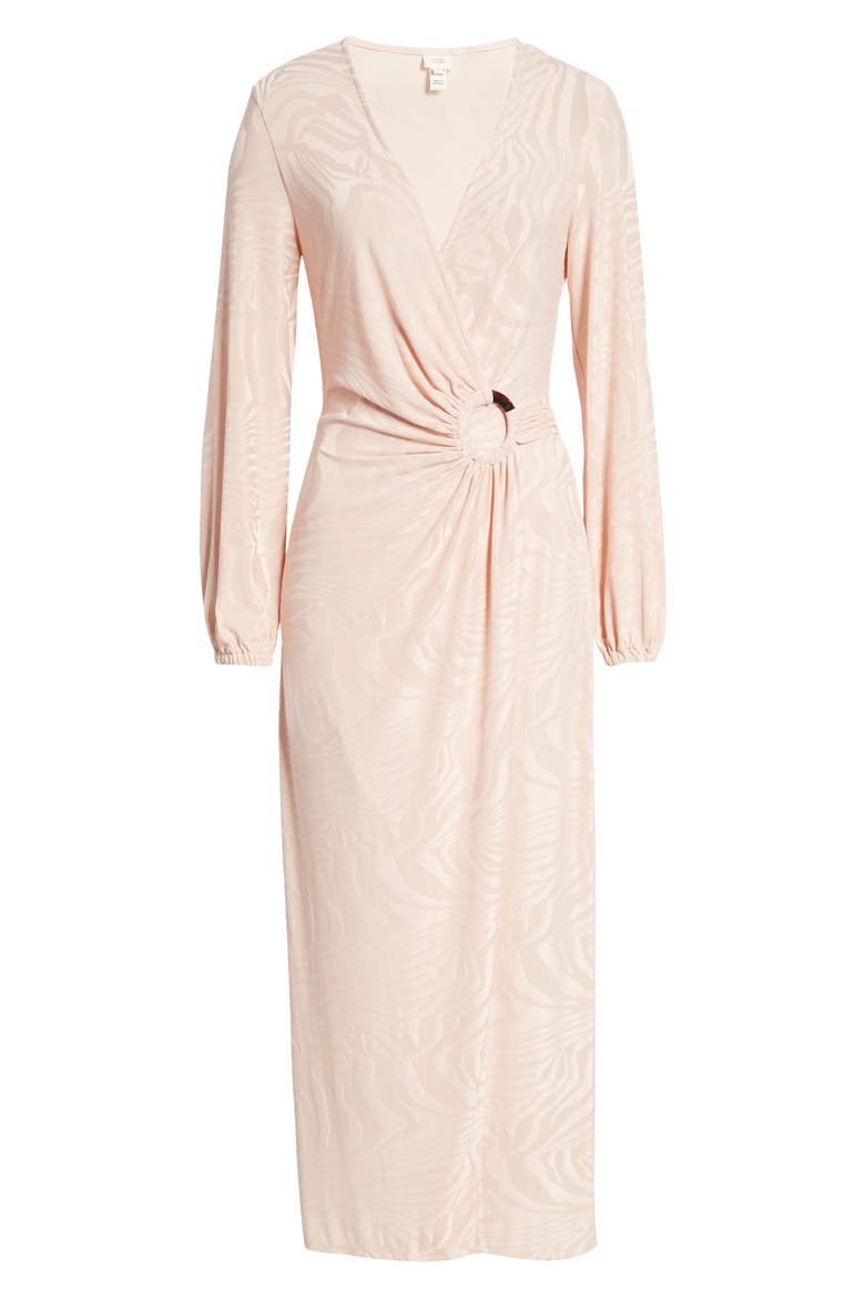 Long Sleeve Ring Jacquard Midi Dress, Alternate, color, BEIGE LIGHT