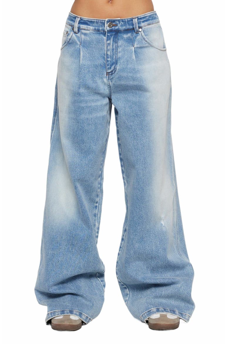 Smiley Denim Pants, Alternate, color, BLUE