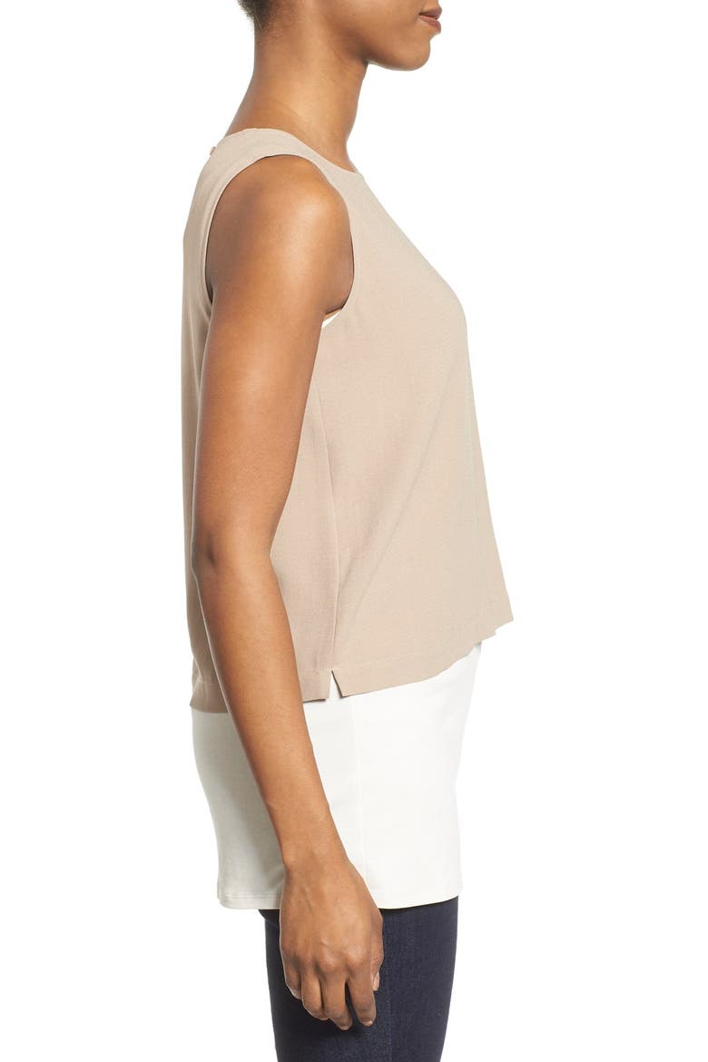 Silk Round Neck Shell, Alternate, color, MOCHA
