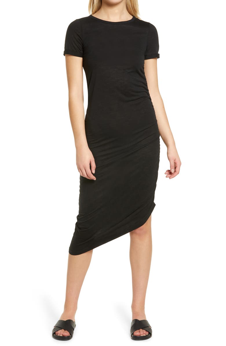 VERO MODA Jenny Asymmetrical Ruched T-Shirt Dress, Main, color,