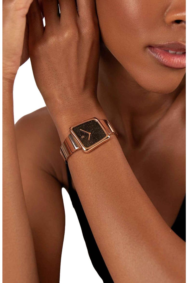 Nebula Gemstone Watch, Alternate, color, Blue Sandstone-Rose Gold