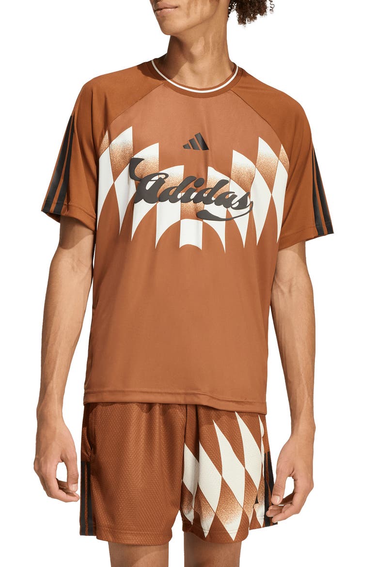 Tiro X Common Goal Jersey T-Shirt, Main, color, DUSKY BRONZE/ OFF WHITE/ BLACK