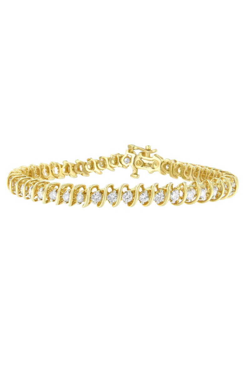 14K Yellow Gold 3.00 cttw Diamond Spiral Link Bracelet, Main, color, Yellow