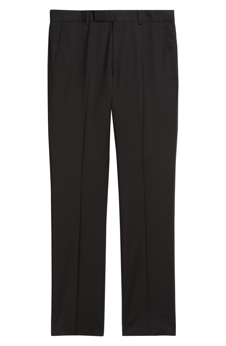 AllSaints Ryder Slim Fit Black Stretch Wool Tuxedo Pants, Alternate, color, Black