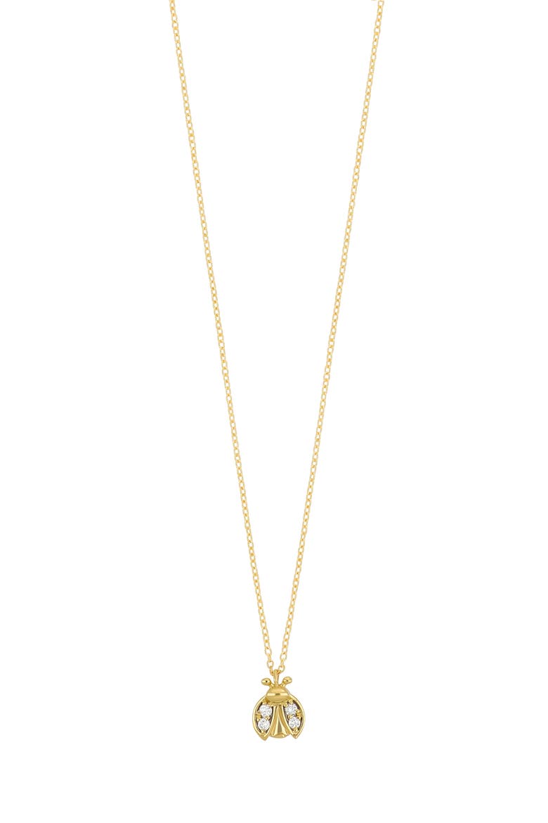 Icon Diamond Bug Pendant Necklace (Nordstrom Exclusive), Main, color, 18K YELLOW GOLD
