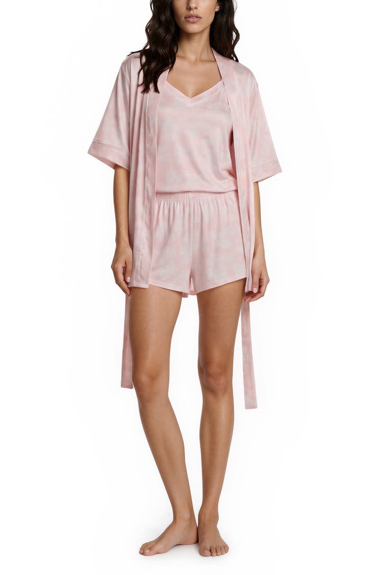 Martha Short Pajamas & Robe Set, Alternate, color, PINK