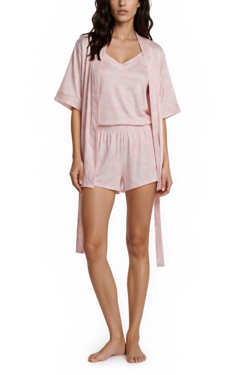 Flora Nikrooz Martha Short Pajamas & Robe Set, Alternate, color, Pink