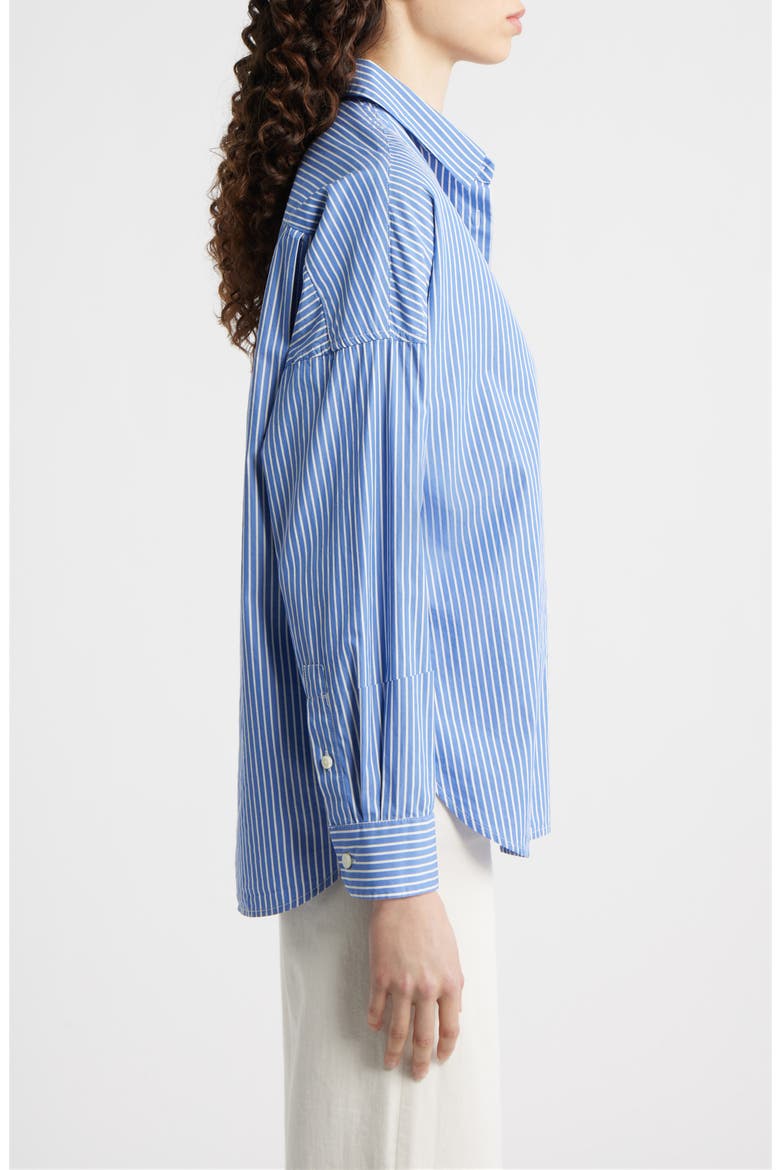 Jo Stripe Cotton Poplin Button-Up Shirt, Alternate, color, BLUE / WHITE STRIPE