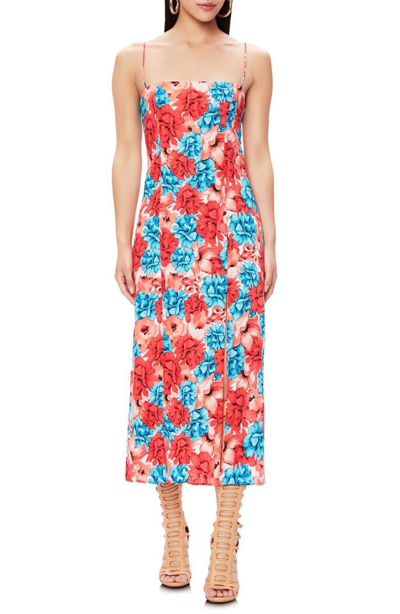 AFRM Yani Floral Slit Midi Sundress, Main, color, 