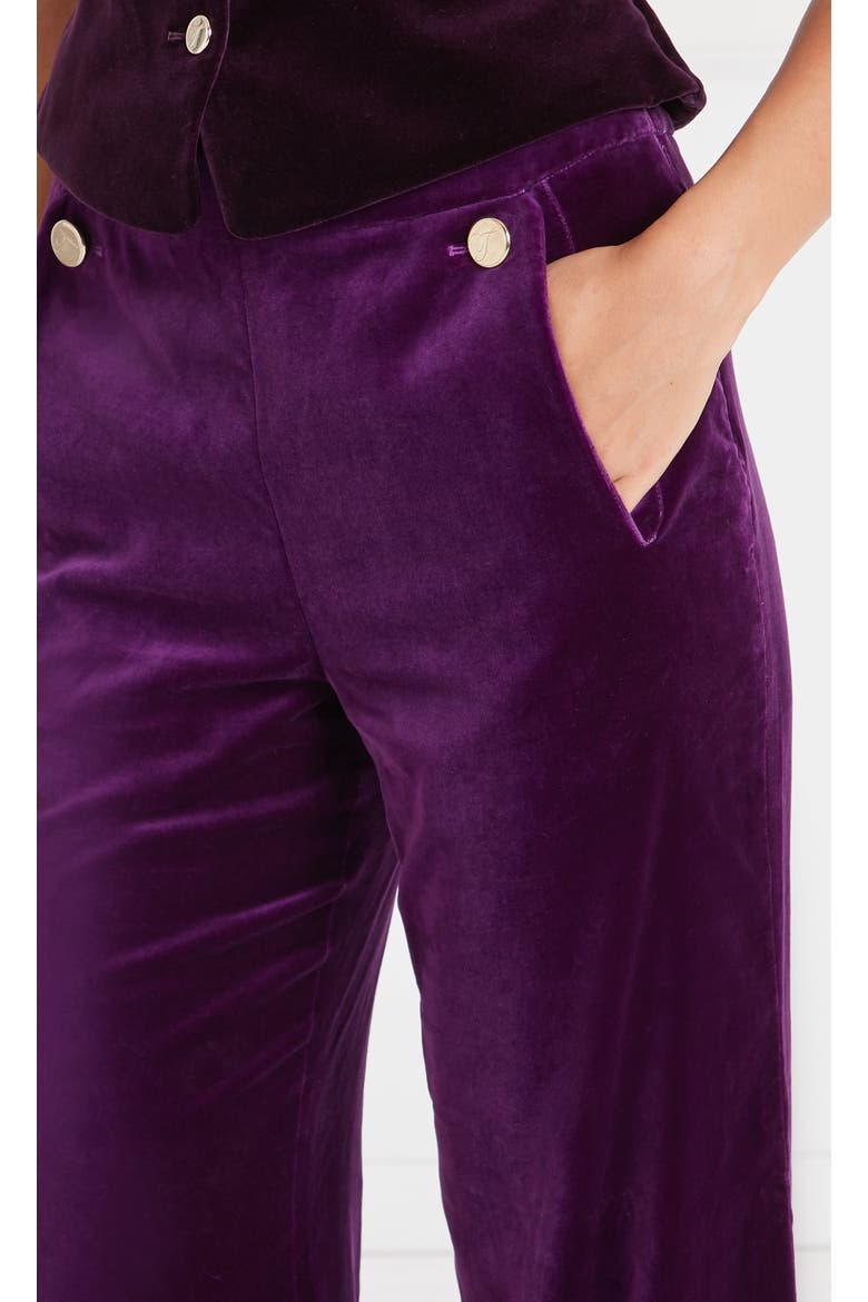 Clove Velvet Waisted Trousers, Alternate, color, Dark Amethyst