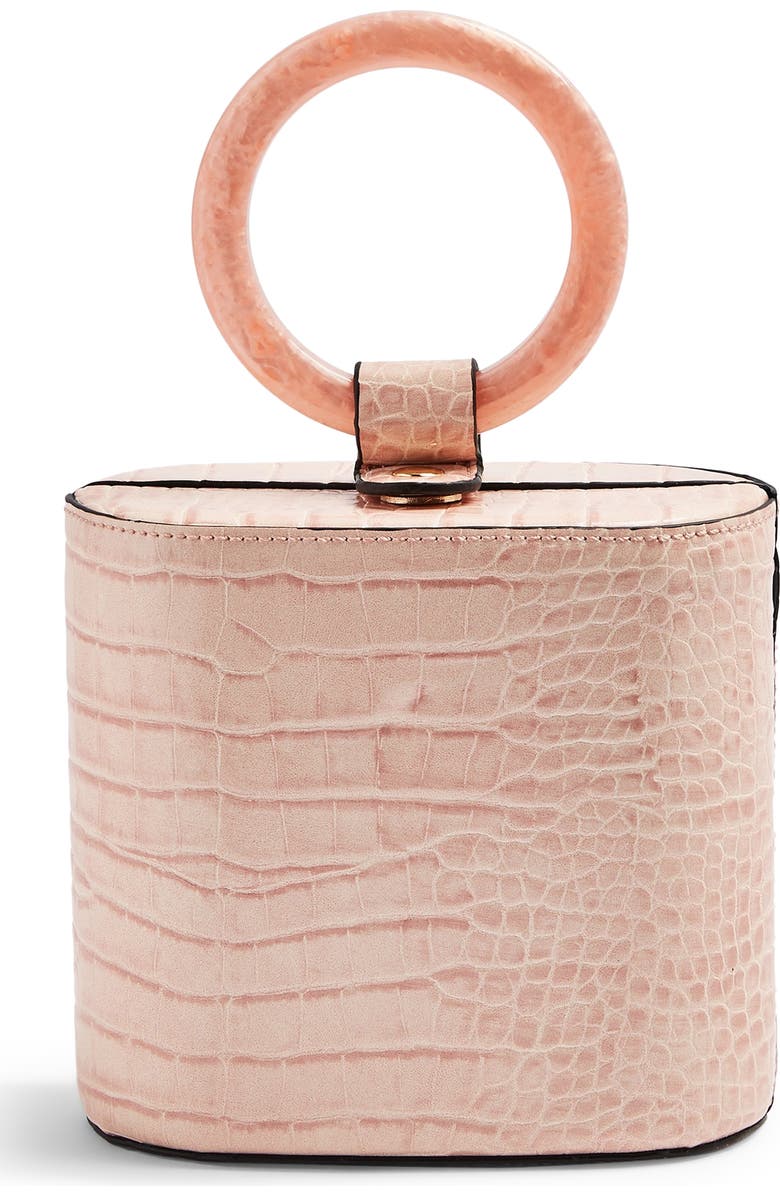 Topshop Gaze Crocodile Embossed Grab Bag, Main, color,