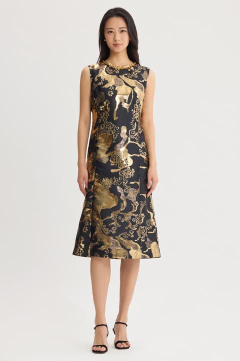 A-Line Sequin Woven Dress