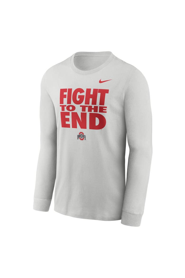 Men's Nike  Gray Ohio State Buckeyes 2026 Sideline Slogan Dri-FIT Long Sleeve T-Shirt, Alternate, color, Gray