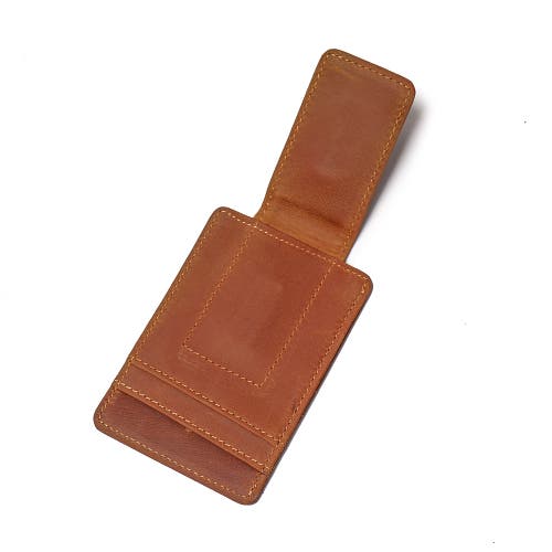 Steel Horse Leather The Walden | Handmade Leather Front Pocket Wallet With Money Clip In Brown