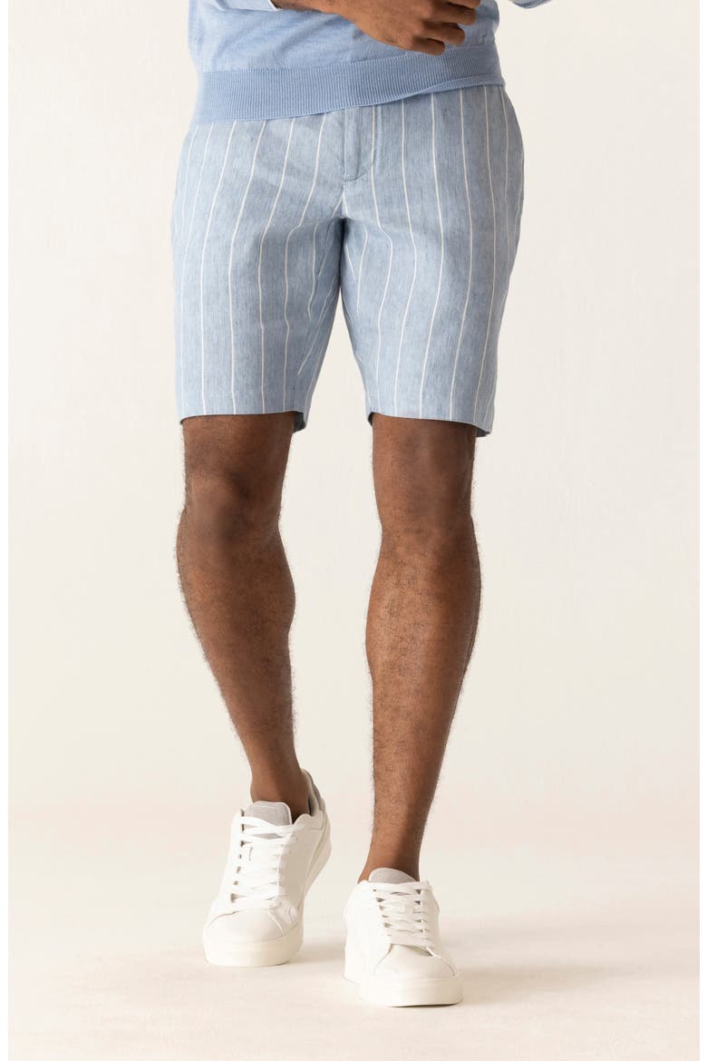 Oasis 8.5-Inch Linen Blend Bermuda Shorts, Main, color, CHAMBRAY