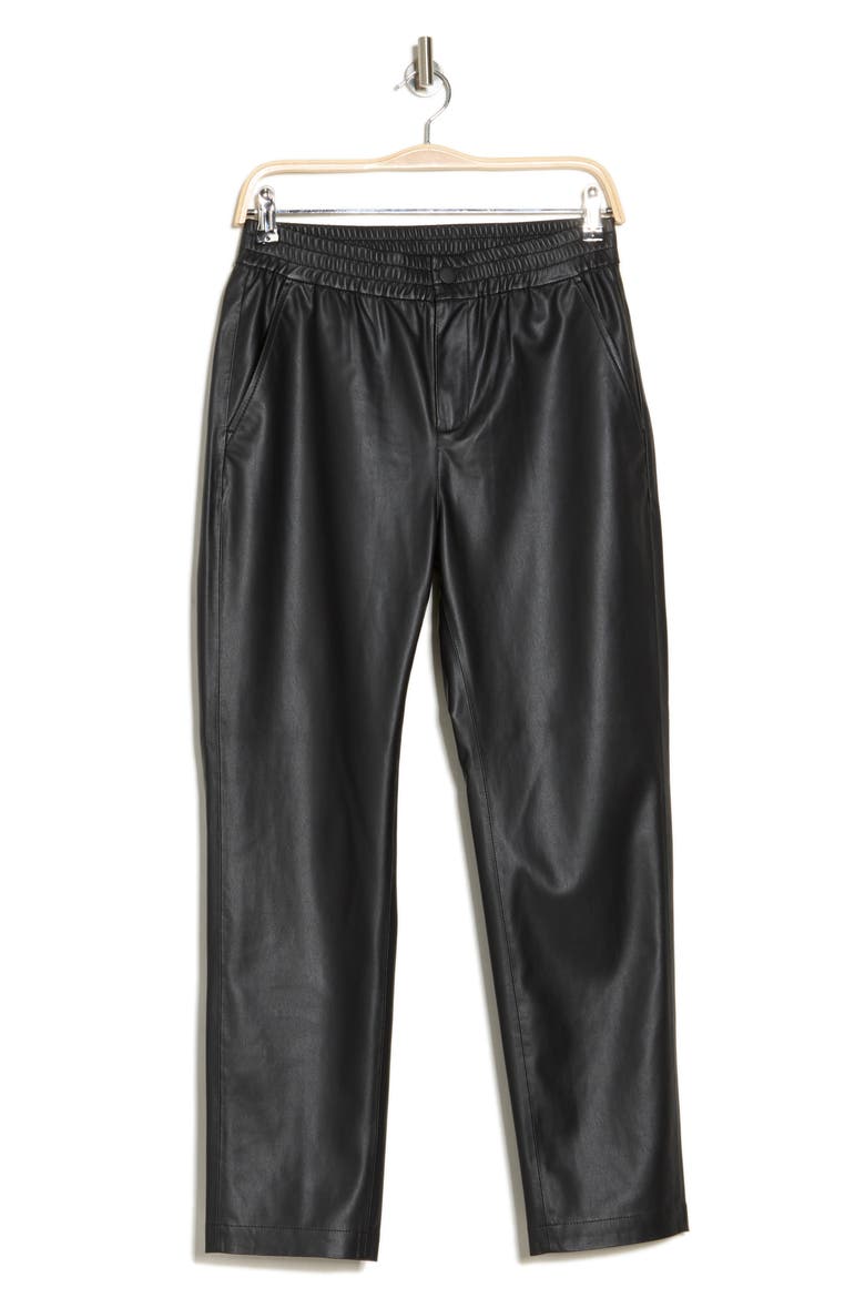 Caden Faux Leather Joggers, Alternate, color, SUPER BLACK