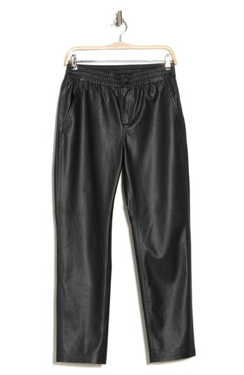 Shop Ag Caden Faux Leather Joggers In Super Black