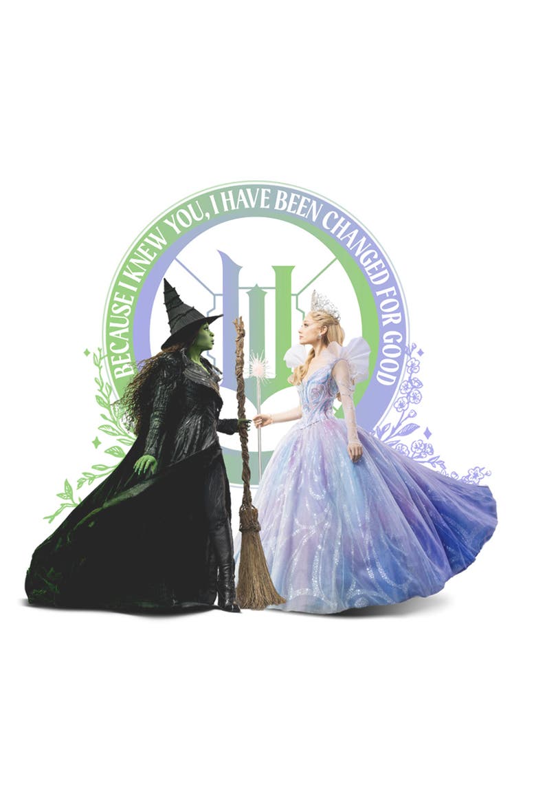 Mens Wicked For Good Elphaba and Glinda I Have Been Changed T Shirt, Alternate, color, White
