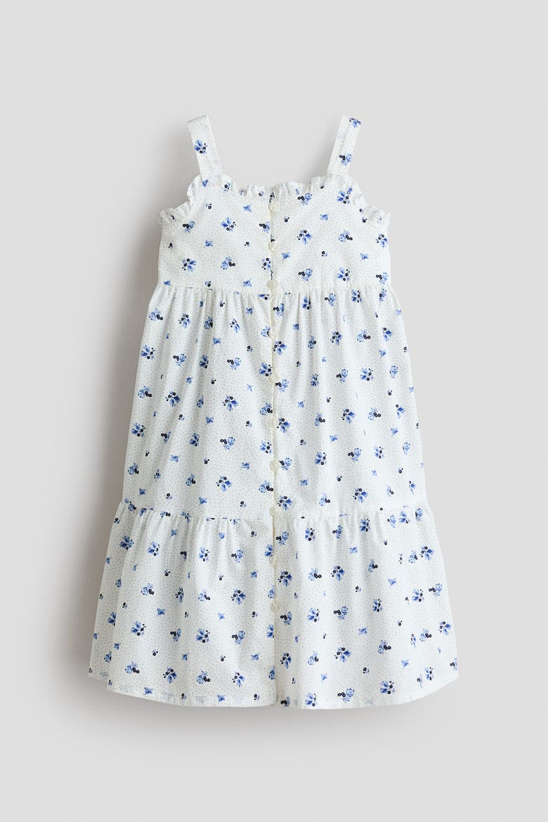 Tiered Cotton Dress, Alternate, color, White/floral
