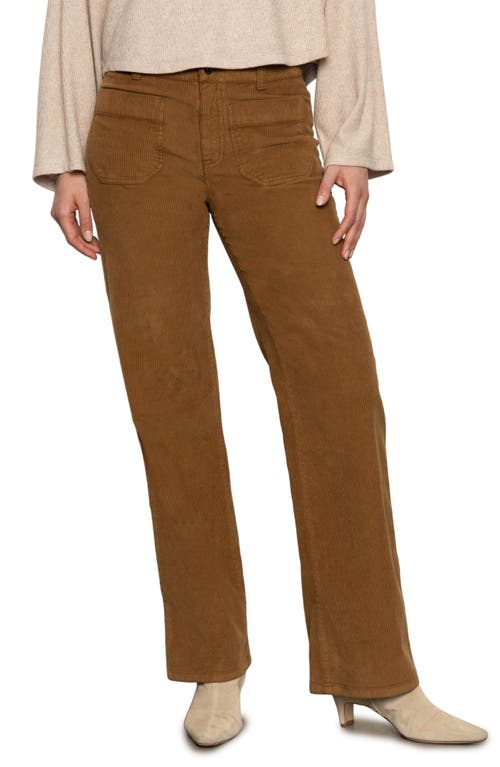 Sanctuary Marine Patch Pocket Stretch Cotton Corduroy Pants In Brown